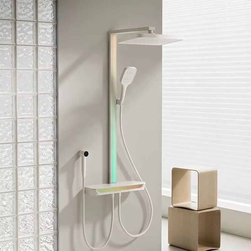 Spa & Wellness Paradies Braunschweig - 真鍮製デジタル滝シャワーセット壁掛けレインピアノスマートマッサージサーモスタット浴室設備高級スパホームバス
