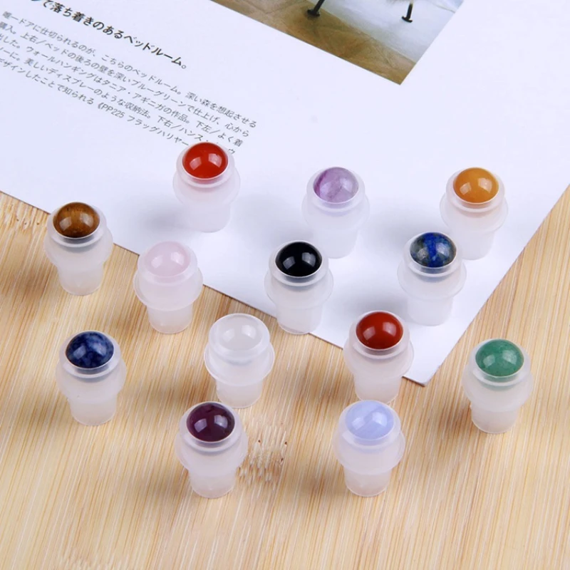 Jade Roller Stone - 卸売翡翠ローラーボールボトル天然半貴石 10 ミリリットルエッセンシャルオイル香水ロールオンボトルクリスタルボール