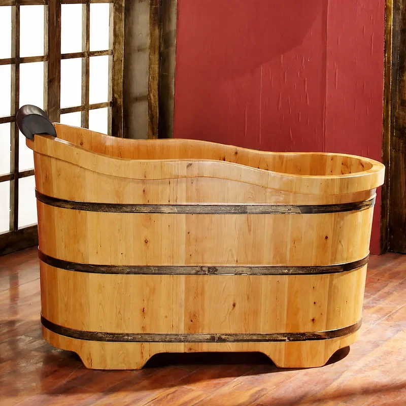 Spa Wellness Nature - 杉材バスバレル 大型 大人用木製浴槽 フットバケット スパ 浸漬浴槽