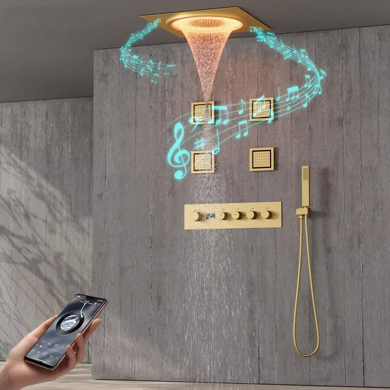 スマートLEDシャワーセット 浴室音楽内蔵レインフォールシス - Spa & Wellness Paradies Braunschweig のレビューと価格