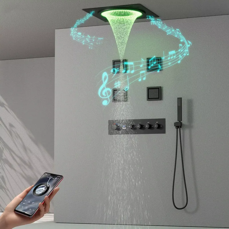 スマートLEDシャワーセット 浴室音楽内蔵レインフォールシス - Spa & Wellness Paradies Braunschweig のレビューと価格
