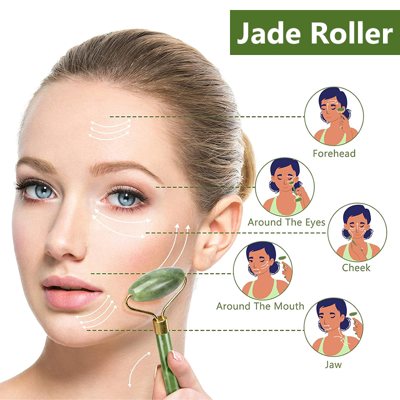 天然翡翠ローラー美顔器 グアシャ マッサージ フェイスローラ - Jade Roller Stone のレビューと価格