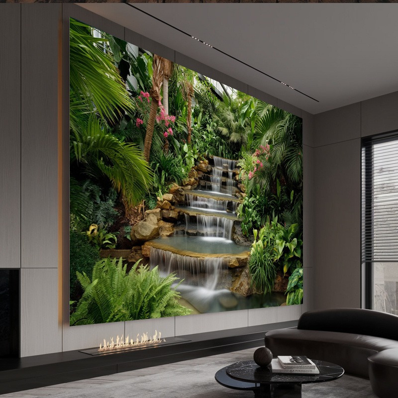 滝庭園タペストリー 緑豊かな熱帯植物 石の階段 池 穏やかな - Spa Wellness Nature のレビューと価格