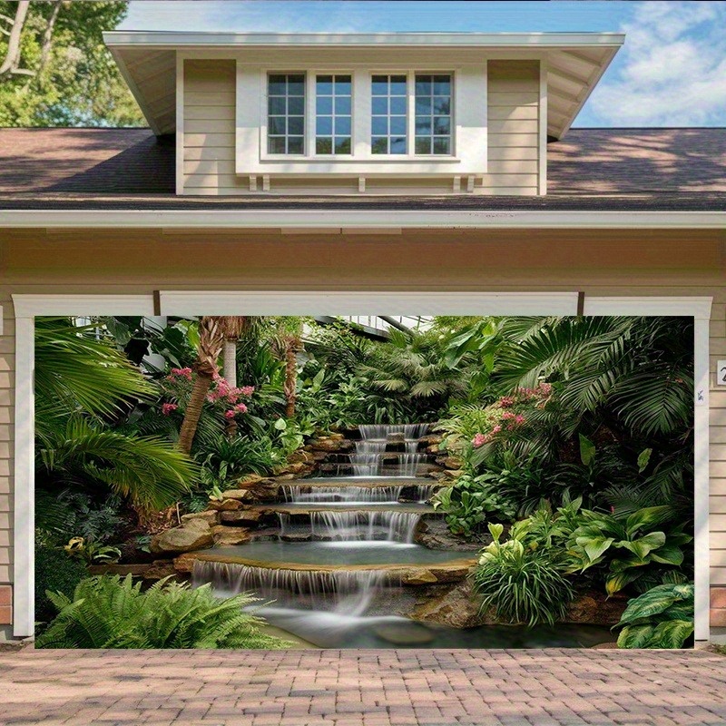 滝庭園タペストリー 緑豊かな熱帯植物 石の階段 池 穏やかな - Spa Wellness Nature のレビューと価格